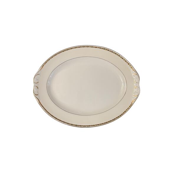 Vintage Homer Laughlin Eggshell Georgian Gold Trimmed Serving Platter G41N5 - Picture 1 of 4